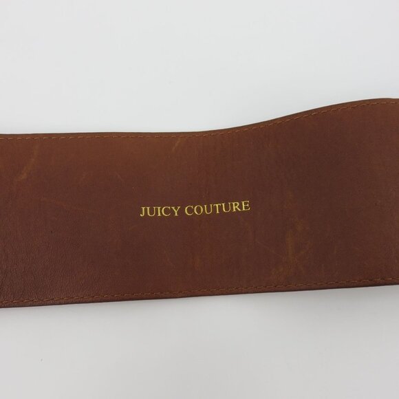 Y2K Juicy Couture Women Wide Brown Leather Gold D Ring Studded Corset Belt VTG main image 10